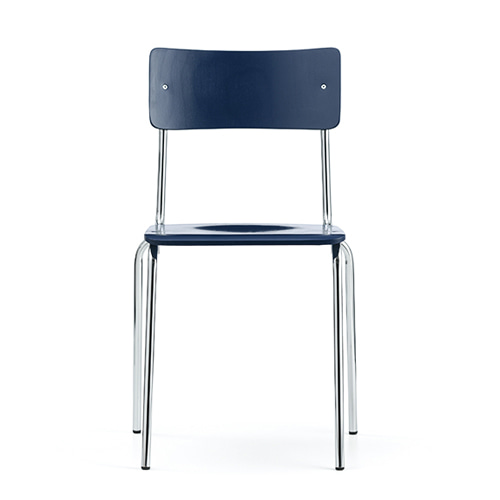 Comeback 041 Chair Dark Blue Stained Beech/Chrome