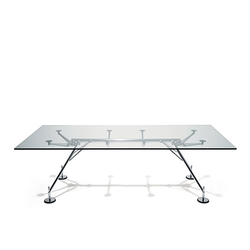 Nomos Table 2200노모스 테이블 2200글라스 탑(이태리유리 상판 1.6T) / 크롬 베이스