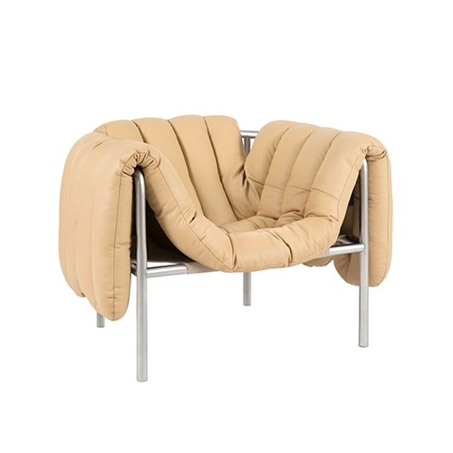 Puffy Lounge Chair(20193)푸피 라운지 체어샌드 레더/스테인레스10월 입고예정