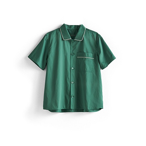 Outline Pyjama Short Sleeve Shirt M/L아웃라인 파자마 숏 슬리브 셔츠 M/L에메랄드 그린(AD106-D013-AF93)주문 후 4개월 소요