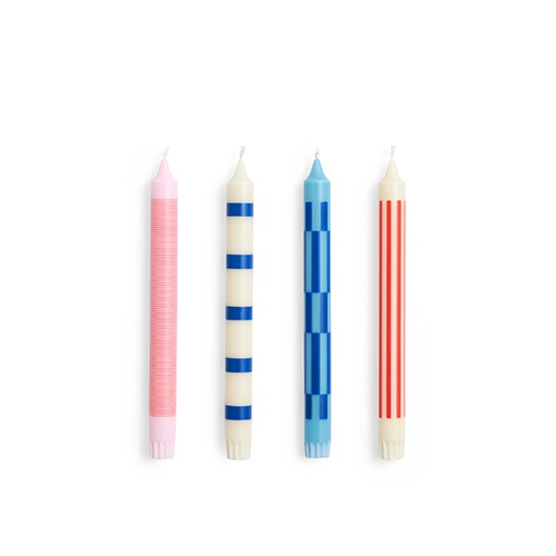 Pattern Candle Set of 4패턴 캔들 4개 한세트핑크/레드/블루(AB361-D257)